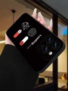1pc 2D Printed Brain & Heart Switch Pattern, Creative High-End Design, Waterproof Durable Dustproof Fashion Minimalist With Camera Protection, Black Matte Soft Touch Full Coverage Protective Phone Case, Compatible With 18Pro/18Pro Max/17/17Pro/17Pro Max/16/15/14/13/12/11/Pro/ProMax/X/XR/XS/XSMAX/7/8/PLUS And Galaxy S20/S21/S22/S23/S24/S25/26PLUS ULTRA Series Models, Perfect Gift For Friends, Family, Girlfriend, Boyfriend, Holiday Gift - Black - View 6