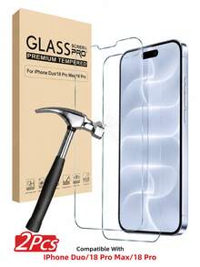 2pcs/Set High Definition Tempered Glass Screen Protector, Compatible With IPhone 18Pro/18Pro Max/17/17Pro/17Pro Max/16/15/14/13/12/11 Pro Max, Also Compatible With IPhone 7/8 Plus/X/XS Max/XR - 9H Hardness, High Definition Anti-Scratch(Non‑Full Screen ) - Clear - View 2