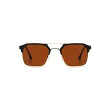 1PC Square Metal Aviator Style Fashion Decorative Glasses - Brown - View 3
