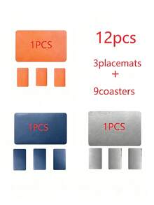 4/8/12/16pcs Rectangular Faux Leather Placemats, Waterproof Oil-Resistant Wipeable PVC Table Mats, Soft Rollable Heat-Insulating Dining Table Decor, Multiple Colors, Suitable For Home, Hotel, Western Restaurant And Outdoor Use - Multicolor - View 18