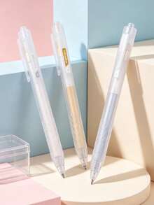 Highlighter Pen Set Classic White Silver Gold Office Use Planner Marking Drawing Click Pen - Multicolor - View 4