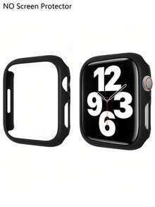 1件 硬PC防震鏤空防摔保護殼，適用於Apple Watch 40/41/42/44/45/46/49mm，Series 12 Ultra4 SE/11/10/9/8/7/6/5/4 - 黑色(無螢幕保護貼) - 查看 2