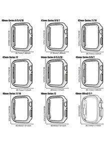 1件裝 硬PC防震鏤空防摔保護殼，適用於 40/41/42/44/45/46/49mm，Series 12 Ultra4 SE/11/10/9/8/7/6/5/4 - 銀色(無螢幕保護貼) - 查看 7
