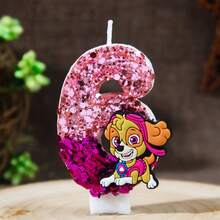 Paw Patrol Creative Dog Team Cartoon Sky Sequin Number Candles 0-9, Birthday Cake Decoration Candles Party - Multicolor - View 40