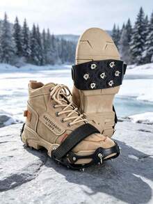7-Prong Hook-And-Loop Ice Cleats, Portable Outdoor Wear, Non-Slip Crampons For Snowy Terrain, Rock Climbing, And Mountaineering - Multicolor - View 9