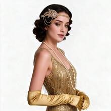 1920s Flapper Headpiece Flapper Headband Rhinestones Roaring 20s Hair Accessories For Women - A - View 2