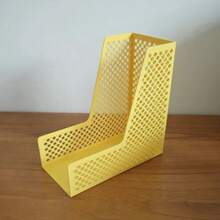 PLA Material Vertical File Holder Desktop Document Storage Box Office Stationery A4 File Organizer - Yellow - View 5