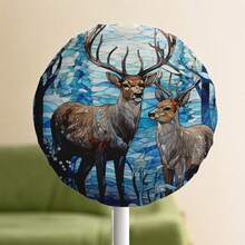 1pc Fan Dust Cover, Christmas Printed Polyester Fan Protective Cover, All-Season Dust Cover, Compatible With Floor-Standing & Wall-Mounted Industrial/Commercial/Residential Fans, Dustproof, Debrisproof, Easy Installation, Easy To Carry - Full Coverage - View 10