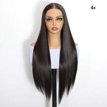 1pc 28 Inch 13x6 T-Part Synthetic Lace Frontal Wig For Women Pre-Plucked Soft Heat Resistant Daily Wig With Natural Hairline - Multicolor - View 16