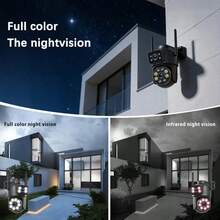 szsinocam Kamera Keamanan PTZ WiFi 2.4GHz Lensa Ganda 1080P, Pelacakan Manusia AI, Penglihatan Malam Berwarna, Audio Dua Arah, Alarm Deteksi Gerakan, Penyimpanan Cloud dan Kartu SD, Kamera Jaringan Pengawasan Rumah IP66 - Hitam - View 3
