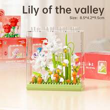 9-Piece Micro-Particle Eternal Building Block Flower With High-Transparency Acrylic Glass Cover, Multiple Flower Styles Stackable As Decor, ABS Resin Material, Creative DIY Handmade Assembly Toy, Educational Stress-Relief Puzzle Decor, Suitable For Desk Decor, Study Room Atmosphere Decor, Christmas, Halloween, Holiday Toy Gift, Decoration, Commemoration, Eid, National Day, Party And Other Festival Gift Recommendation - Multicolor - View 8