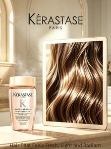 Kérastase Gloss Absolu Bain Hydra-Glaze Shampoo 80ml, Anti-Frizz Moisturizing Shampoo With Wild Rose Extract, Adds Shine And Smoothness, Travel Size - Shampoo - View 3