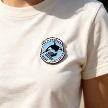 Ocean Whale Enamel Brooch, "Be A Problem Money Can't Solve" Quote Lapel Pin, Killer Whale Pattern Badge, Cute Pin For Clothing Bag Hat, Fun Small Gift - Multicolor - View 10