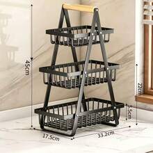 3-Tier Storage Basket, Rust-Proof Countertop Organizer, Elegant Minimalist Design; Suitable For Bathroom, Kitchen, Living Room, Storage Room, Bedroom, Hotel, Gathering And Party - Multicolor - View 9