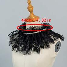 1pc Vintage Elegant Lace Hollow Pearl Detachable Collar, Versatile For Daily Wear And Stage Performance - Multicolor - View 6