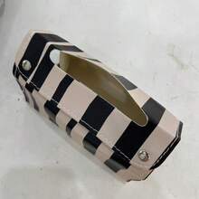 Universal Striped Decorative Tissue Box, Creative Floral Design Desktop Tissue Storage Box, Cute Desktop Ornament, Suitable For Car Interior, Living Room, Bedroom Home Storage And Decoration Accessory - Tissue Box - View 7