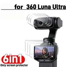 3 Sets, Compatible Con Protector de Pantalla Insta 360 Luna Ultra, Vidrio Templado de Alta Definición, Resistente a Arañazos, Transparente de Alta Definición, Compatible Con 360 Luna Ultra (3+3 Piezas) - Ver 3