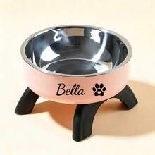 1 buah Mangkuk Hewan Peliharaan Tinggi yang Dipersonalisasi, Nama & Pola yang Disesuaikan, Mangkuk Makanan/Minum Anti Selip Stainless Steel, Cocok untuk Kucing dan Anjing Kecil, Mangkuk Makan yang Ditinggikan - MultiWarna - View 10