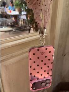 Premium Korean Style Polka Dot Phone Case Compatible With Iphone 18 Pro Max, 15, 17 Pro, 13, 18 Pro, 17, 16 Pro Max, Creative Full Coverage Anti-Drop Protective Cover, Women's Design - Pink - View 2