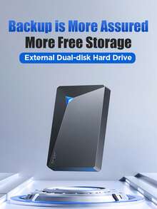 EAGET Hộp đựng ổ cứng di động 2 khay, siêu mỏng cho HDD 2.5 inch USB 3.0, hỗ trợ dung lượng 1TB, truyền dữ liệu nhanh, phù hợp cho máy tính để bàn và laptop, dùng để mở rộng lưu trữ và sao lưu dữ liệu - Xem 2
