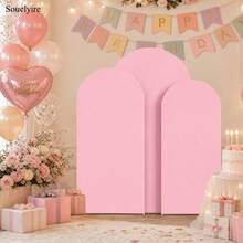 4ft/5ft/6ft/6.6ft/7.2ft Wedding Arch Decor Backdrop, Wedding & Party Arch Background, Pink Arch Cover, Double-Sided Elastic Fabric Arch Backdrop (Arch Frame Not Included), Elegant - View 10