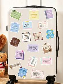 100PCS Encourage Notes Stickers – Inspirational Motivational Positive Affirmation Decals – Aesthetic Vintage Pastel Boho Stickers For Journal, Scrapbook, Guitar, Notebook & DIY - Multicolor - View 11