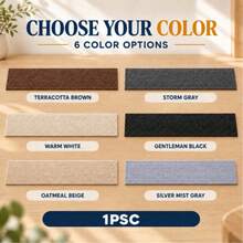 1pc 20 X 80cm Non-Slip Stair Tread Mat, Self-Adhesive Carpet Stair Cover, Soft Quiet Comfortable Wear-Resistant, Easy To Install, Easy To Remove, Easy To Clean, Suitable For Wooden Stairs Indoor Protection Stairway, Suitable For Children, Adults And Pets - Light Gray(1PC) - View 11