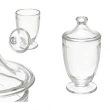 Clear Glass Storage Jar Container With Matching Glass Lid Decorative Glass Candy Jar For Home Storage And Tabletop Organization 12.2 X 12.2 X 24.6 Cm - Clear - View 10