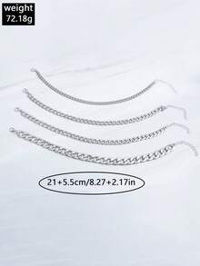 imoli 4pcs/Set Bohemian Holiday Vacation Style Metal Multi-Layer Anklet Set, Suitable For Women Beach Party Jewelry Gift - 32761-ank-g-eP - View 8