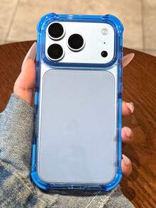 Hybrid Bumper Armor Transparent Blue Phone Case Compatible With IPhone 18 Pro Max 18 Pro 17 Pro Max 17 Pro Shockproof Back Cover - Glacier Blue - View 3