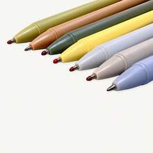 6/12pcs Random Color Minimalist Macaron Morandi Candy Color Retractable Gel Pens 0.5mm - A - View 3