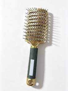 Vented Curved Detangling Hair Brush, Anti Static Scalp Massage Comb With Non-Slip Handle, Wet & Dry Use Styling Brush For Long Thick Hair - Gold - View 5