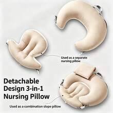 [Newly Upgraded 3-In-1 Ramp]15° Anti-Colic & Spine Protection - Champagne Color, Includes Pillow Pad - Multicolor - View 2