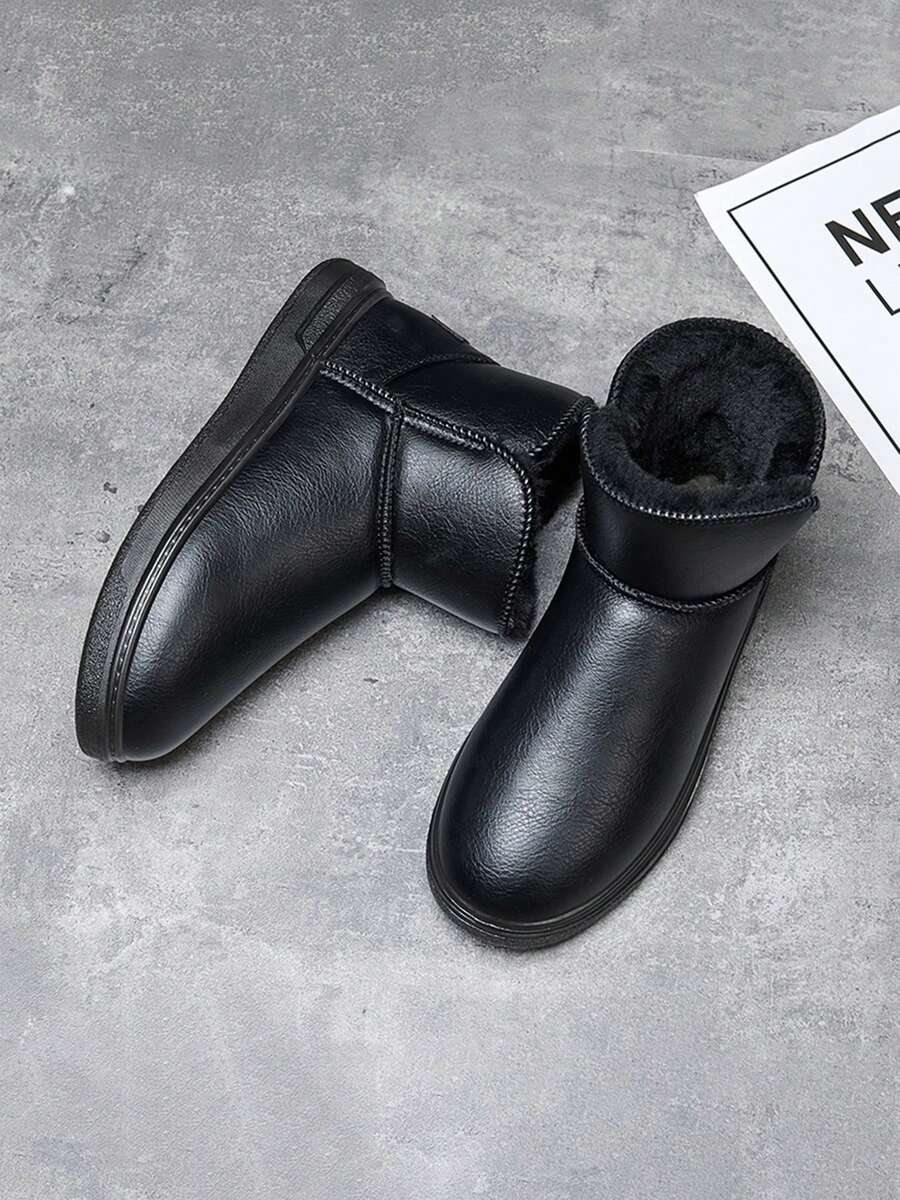 Men's Smooth Upper, Full Coverage Lining For Heat Retention, Minimalist Classic Design, Durable Warmth For Daily Outdoor Wear - Black - View 1