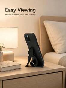 1/2pcs Cute Cat Shaped Phone Stand, Creative Animal Shape Desktop Phone Holder, Universal Non‑Slip Portable Smartphone Tablet Stand, Decorative Cell Phone Mount For Desk Office Bedroom Home, Ideal Gift For Cat Lovers - Multicolor - View 3