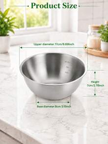 Bộ 2 bát trộn/bát đong salad bằng thép không gỉ, phù hợp cho nhà bếp và nấu ăn ngoài trời, bền bỉ, dễ cất giữ, hoàn hảo để đánh trứng, trộn salad và làm bánh - Xem 4