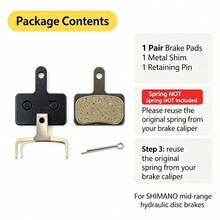 H-44 Resin Disc Brake Pads With Spring And Cotter Pin, Suitable For Hydraulic Disc Brake Bicycle Brake Pads For Road And Mountain Bikes - Black - View 10