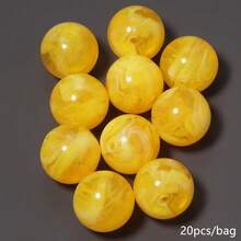 20pcs/Pack 20mm Acrylic Dual-Color Cloud Gradient Beads DIY Handmade Phone Chain Keychain Bag Charm Clothing Belt Decoration Large Diameter Beads - 20mm Two-tone Round Bead - View 16