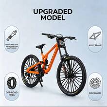 1:8 Scale Alloy Die-Cast Mountain Bike Mini Model, Full Suspension Version, Collectible Desktop Decor, Exclusive Gift For Bicycle Enthusiasts - Multicolor - View 5