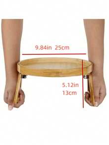 Handmade Wooden Tray Armrest Clamp Table, Perfectly Fits Sofa Tray Table, Can Hold Phone Or Water Cup, Suitable For Small Spaces, Automatically Fixes To Desktop, Great Gift For Friends And Family - Yellow - View 9