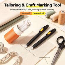 Heat Erasable Fabric Marking Pen, Retractable Wax Crayon, Clear Line Cutting Tool, Suitable For Sewing, Cutting, Garment Making And Craft Projects - A - View 1