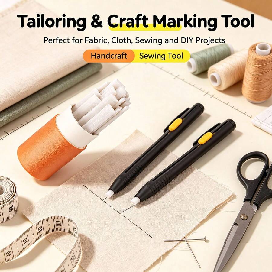 Heat Erasable Fabric Marking Pen, Retractable Wax Crayon, Clear Line Cutting Tool, Suitable For Sewing, Cutting, Garment Making And Craft Projects - A - View 1