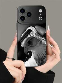 1pc 2D Printed Falcon Human-Like Pattern Popular Creative Premium Design, Waterproof Durable Dust-Proof Fashion Minimalist With Camera Protection Black Matte Full Coverage Protective Phone Case, Compatible With 18Pro/18Pro Max/17/17Pro/17Pro Max/16/15/14/13/12/11/Pro/ProMax/X/XR/XS/XSMAX/7/8/PLUS And Galaxy S20/S21/S22/S23/S24/S25/26PLUS ULTRA Series Models, Perfect Gift For Friends, Family, Girlfriend, Boyfriend, Holiday Gift - Black - View 9