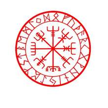 Viking Skyddande Run Vegvisir Kompass Amulett Röd Vinylklistermärken Bildekoration, Avtagbar Laptop Vinylklistermärken, Lämplig För Apple - 1PC - Visa 11