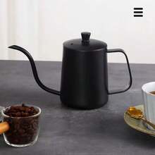 350ml/600ml Stainless Steel Coated Coffee Pour Over Kettle - Black - View 5