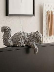 3D Printed Original Sleeping Cat Monitor Ornament, Original Cat Lying On Top Of Screen With Head And Front Paws Naturally Hanging Down, Realistic Fur Texture, Cozy And Healing Workspace Decor, Suitable For Most Monitor Tops - Sleeping Cat Monitor Ornament - View 9