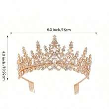 2PCS Birthday Queen Sash And Tiara Set, Rhinestone Crystal Crown With Combs, Birthday Party Event Accessories For Women - Multicolor - View 10