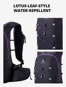 CAMEL CROWN Unisex Lightweight Large Capacity Backpack, Suitable For Hiking, Trekking, Casual Sports, Outdoor Climbing And Travel - Purple Ink Black - View 5