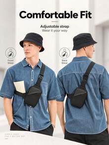 NYXIA Tas Selempang Dada Pria yang Ringkas, Tas Bahu Crossbody Ringan dengan Tali yang Dapat Diatur, Kantong Resleting untuk Perjalanan, Komuter, dan Kebutuhan Sehari-hari - MultiWarna - View 7