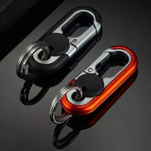 Random Color Car Keychain Business Keychain High-End Metal Key Ring Men's Waist Hanging Car Key Chain Creative Metal Alloy Key Chain Car Key Pendant Simple Anti-Loss Key Ring Lock Key Holder Car Interior Accessories Small Pendant Men's And Women's Car Accessories Interior Car Parts - Multicolor - View 4
